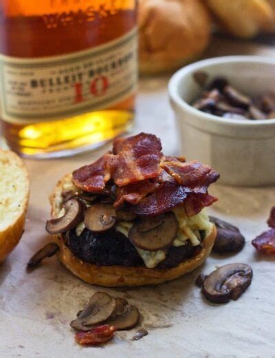 Bison Burgers With Brie Bacon And Caramelized Pears Cooking For Keeps