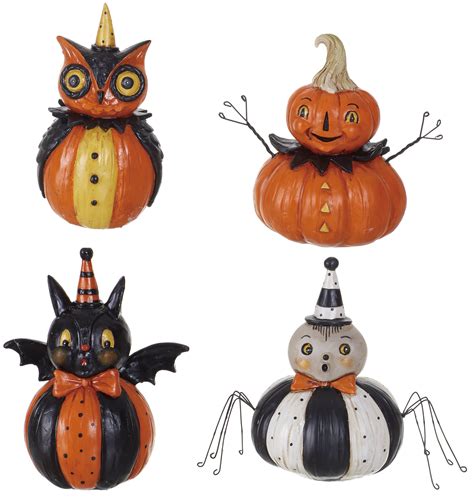 Johanna Parker Halloween Characters Owl Pumpkin Spider And Bat