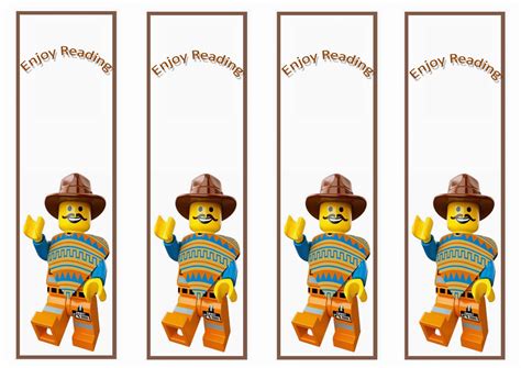 the lego movie bookmarks birthday printable