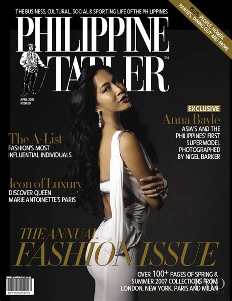 Cover Of Philippine Tatler With Anna Bayle April 2007 Id19142