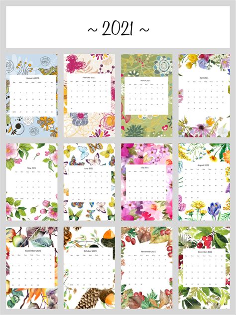 Print 2021 calendar printable for daily, weekly & monthly. 2021 Calendars by the Month - Free to Print and Use