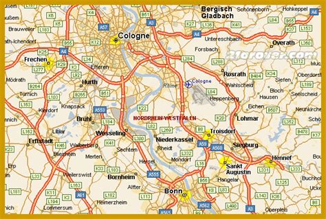Map Of Cologne Bonn Travelsmapscom