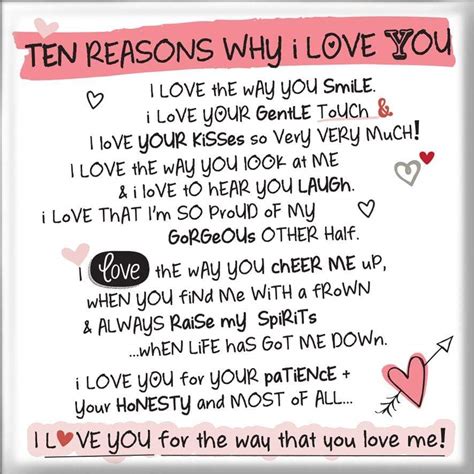 Inspired Words Magnet Ten Reasons Why I Love You Curios Ts