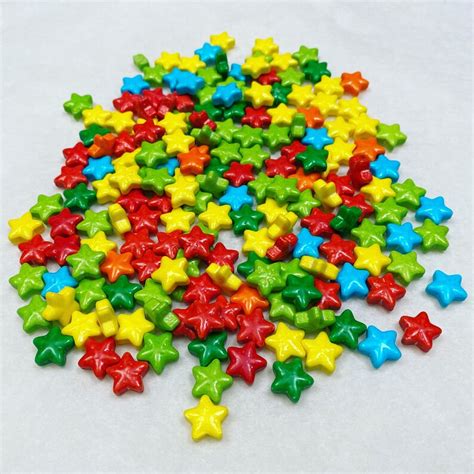 Neon Stars Hard Pressed Candies Rainbow Star Candy Fruit Etsy