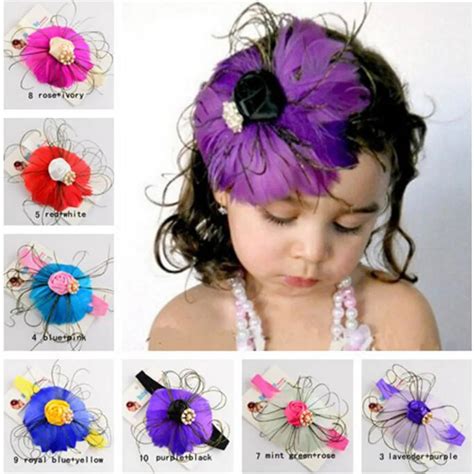 Mhssun 5pcs Beautiful Feather Children Girls Hairbands Headwear