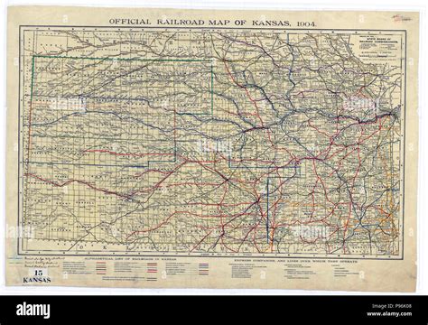 Official Railroad Map Of Kansas Stock Photo Alamy