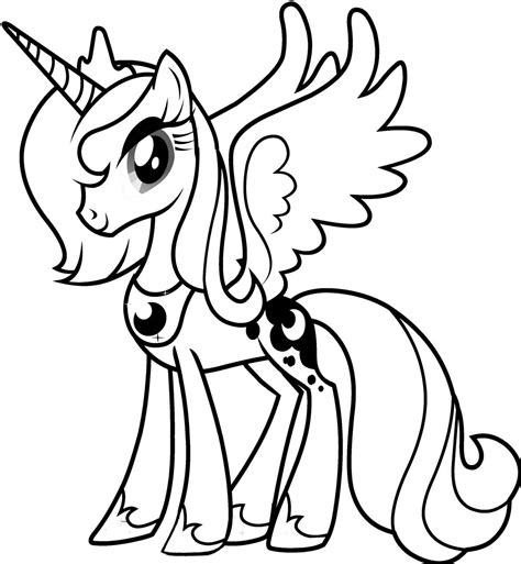 Cute ponies with a rainbow on the background. My Little Pony Coloring Page - Dr. Odd
