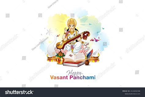 Vasant Panchami Basant Panchami Festival Background Stock Vector Royalty Free 2114242346
