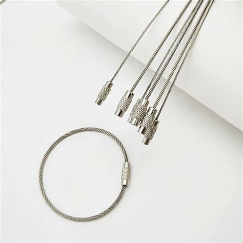 By Dhl 1000pcs Cheap Wire Rope Key Chain Stainless Steel Wire Keychain