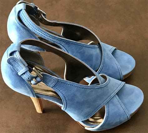 Coach Womens Blue Suede Shoes Pumps Heels Size Gem