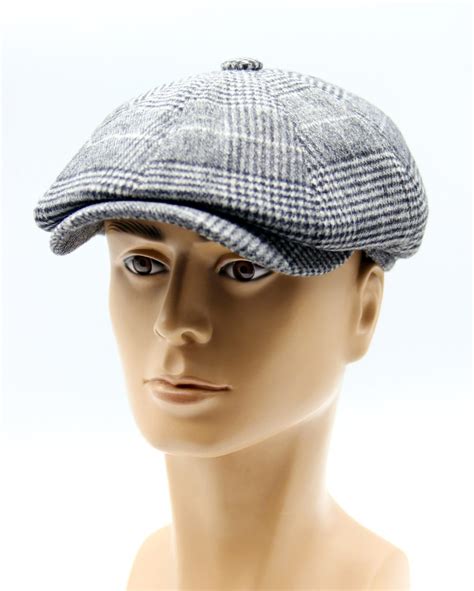 Grey Newsboy Cap Flat Wool Mens Bakers Boy Hat Etsy