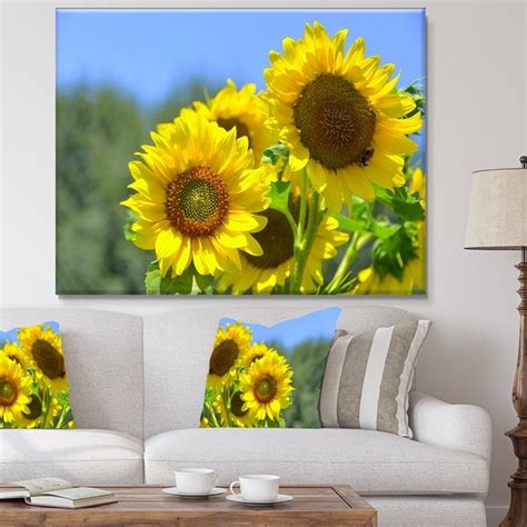 Designart Beautiful Sunflowers View Floral Canvas Wall Art Multi