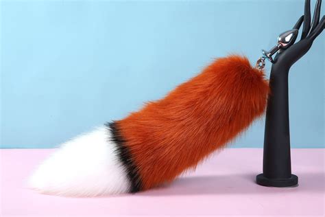 red fox tail plug and ear set fox ear fluffy wolf tail butt etsy