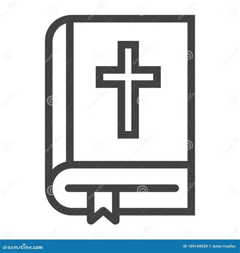 Línea Icono Pascua Y Día De Fiesta Muestra De La Biblia Del Libro