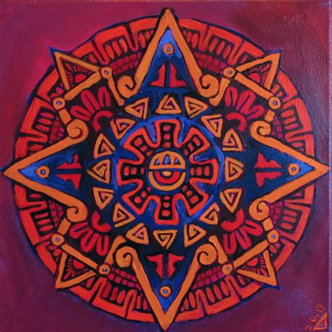 Aztec Mandala 2 Acrylic Painting By Richard J Becker At Art Works