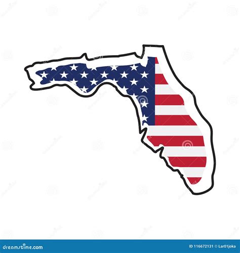 Isolated Map of the State of Florida Stock Vector - Illustration of
