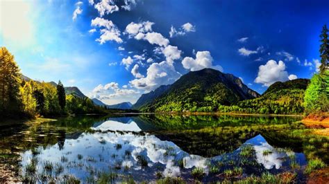 Free Download Summer Sunshine Scenes Lake Mountain Wallpapers On Your