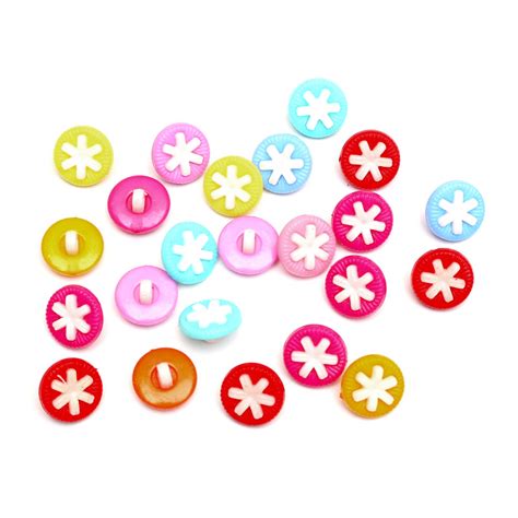 100pcs Mixed Round Flower Acrylic Sewing Buttons For Clothes