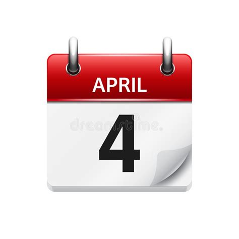 April 25 Vector Flat Daily Calendar Icon Date And Time Day Month