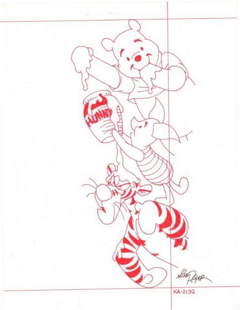 Winnie The Pooh Disney Red Ink Concept Art Tigger Piglet Ka By