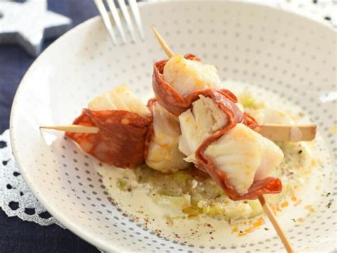 Brochette de lotte au chorizo facile découvrez les recettes de