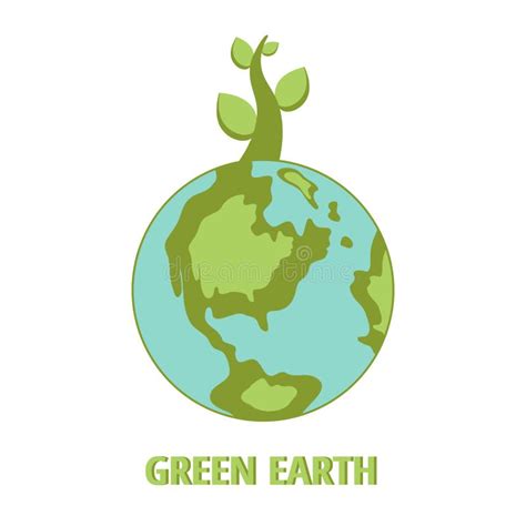Green Earth Vector Flat Illustration Environment Planet Earth And