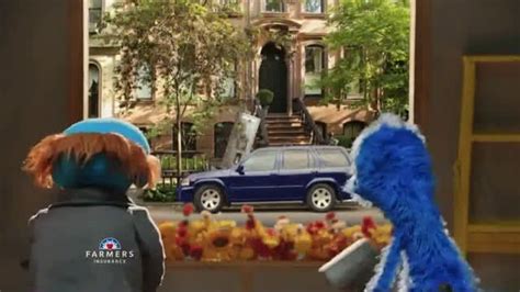 You have to play along and get in touch with a licensed agent before they give. VIDEO Farmers Insurance Sesame Street Not So Handy Monster Featuring J K Simmons TV commercial ...