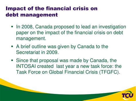 Ppt Investigation Theme Impact Of The Financial Crisis On Debt