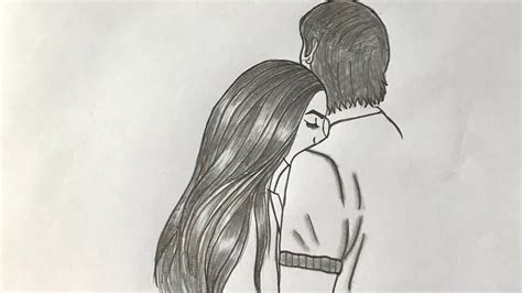 How To Draw Sketch Of A Couple Hugging Girlfriend And Boyfriend