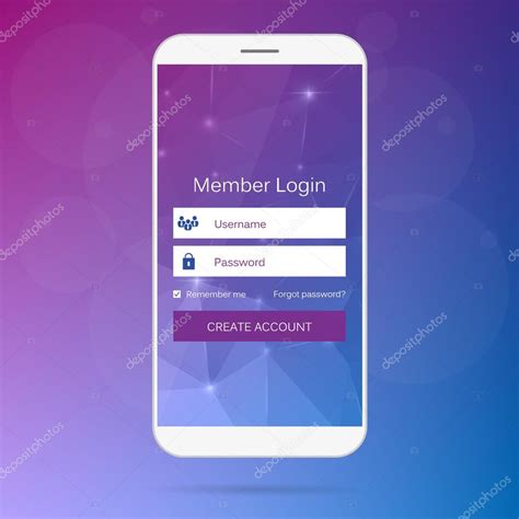 Abstract Creative Concept Vector Member Login Form Interface For Web