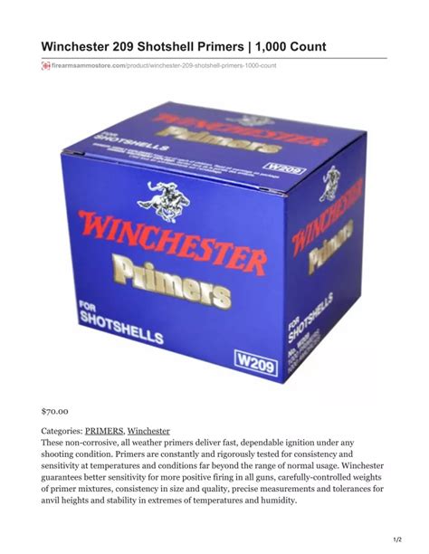 Ppt Winchester 209 Shotshell Primers Powerpoint Presentation Free