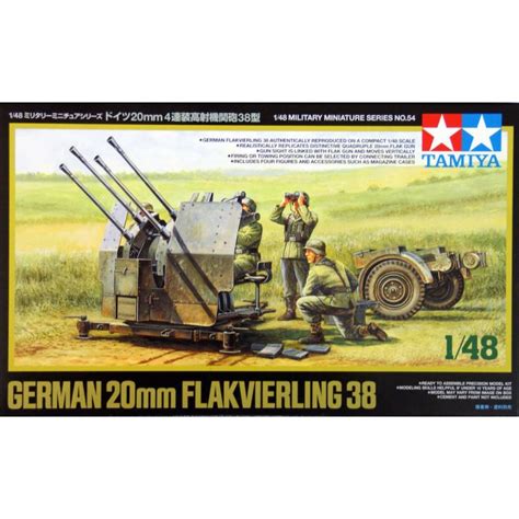 Tamiya 148 German 20mm Flak Vierling 38 32554 Military Model Kit