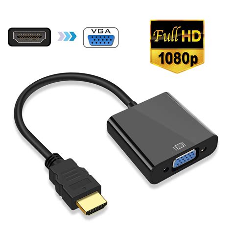 Great savings & free delivery / collection on many items. HDMI To VGA Adapter Connector,Gold-Plated HDMI to VGA ...