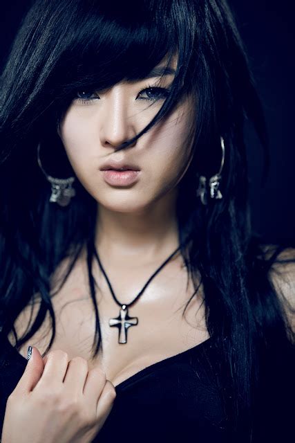 Korean Sexy Models Hwan Mi Hee Sexy Style In Black Dress