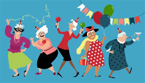 Royalty Free Old People Having Fun Clip Art Vector Images