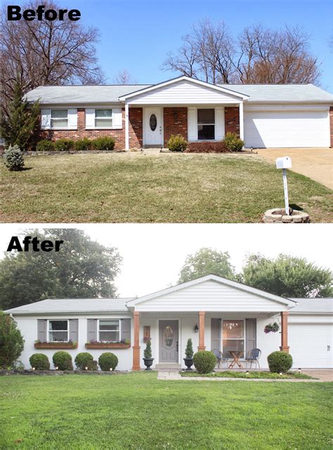 Painted Brick Home Exterior Makeover Before And After Ideas Home