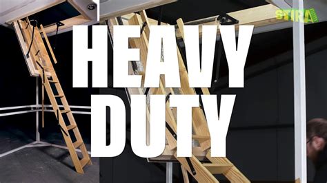 Heavy Duty Stira Folding Attic Stairs Loft Ladder Youtube