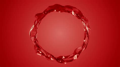 Ring Of Red Liquid Flowing Background Loop Stock Motion Graphics Sbv