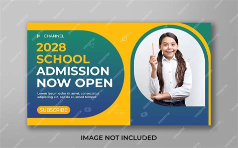 Premium Psd School Education Admission Youtube Thumbnail Template And