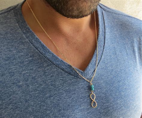 Mens Necklace Mens Infinity Necklace Mens Gold Necklace Mens