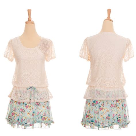 Each has a special detail that makes it unique from the others. gh10018Short Sleeve Crochet Lace Top Floral Print Skirt ...