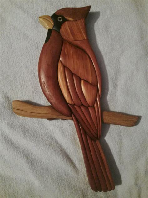 Intarsia Woodworking Christmas Wood Crafts Red Cedar Hand Crafted
