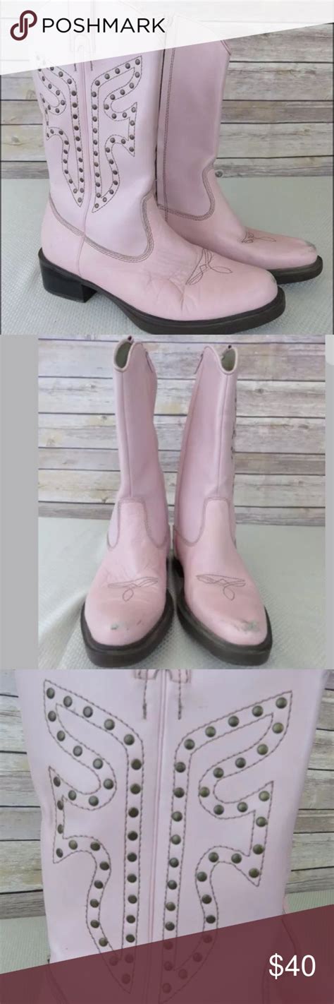 Frye Lil Daisy Dukes Pink Studded Cowboy Boots Frye Pink Studded Lil