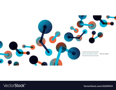 Abstract Background Round Dots Connected By Lines Vector Image