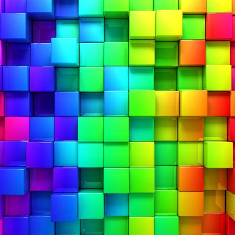 Colorful Wall Of Cubes In 3d Hd Wallpaper