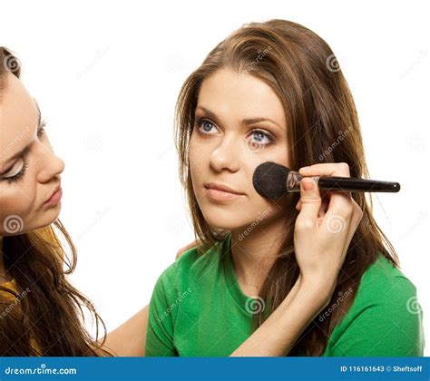 Woman Applying Blusher Stock Image Image Of Application 116161643