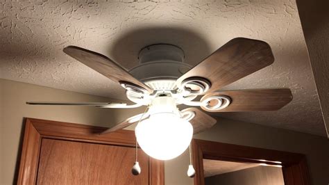 Light off, fan on slow. 30" Hampton Bay Minuet II ceiling fan - YouTube