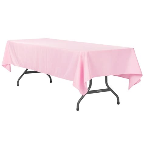 60x120 Rectangular Polyester Tablecloth Pink Cv Linens