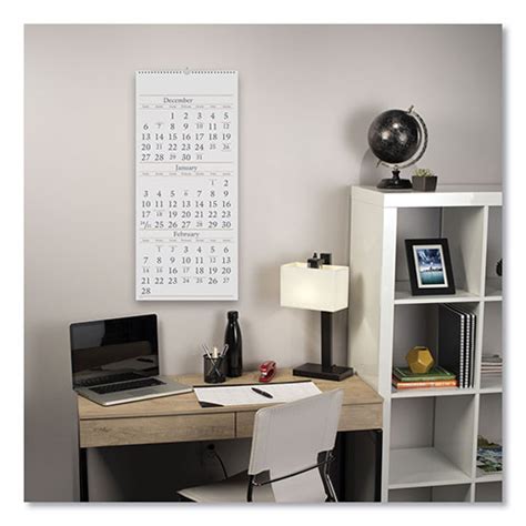 Acco At A Glance Three Month Reference Wall Calendar 12 X 27 White