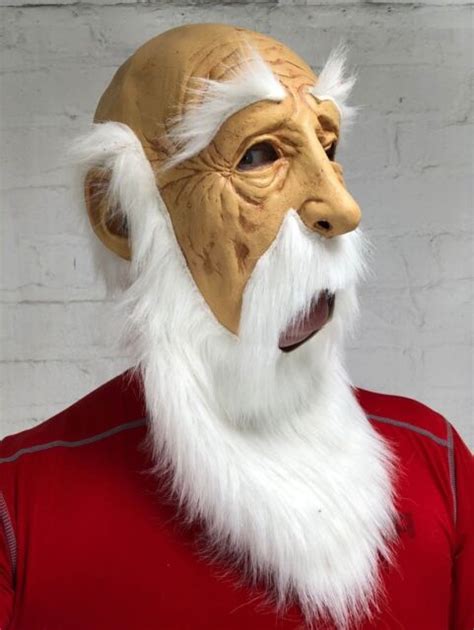 Funny Old Man Grandad Mask Grey Beard Latex Masks Costume Fancy Dress Accessory Ebay